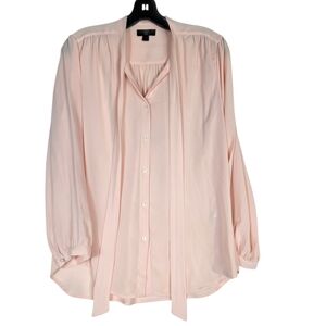J. Crew chiffon tie front button down work Blouse